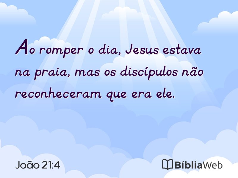 João 21:4 em imagem para compartilhar