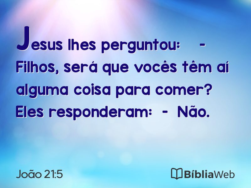 João 21:5 em imagem para compartilhar