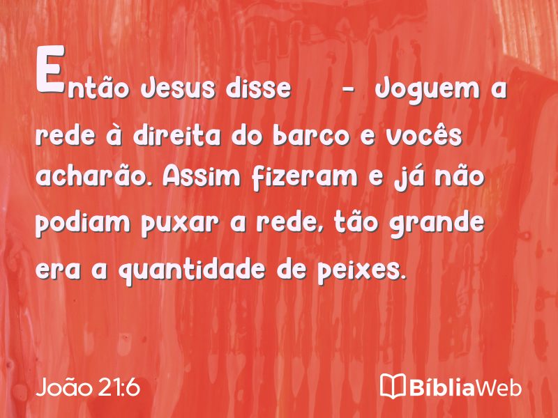 João 21:6 em imagem para compartilhar