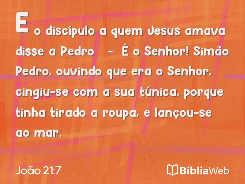 João 21:7 em imagem para compartilhar