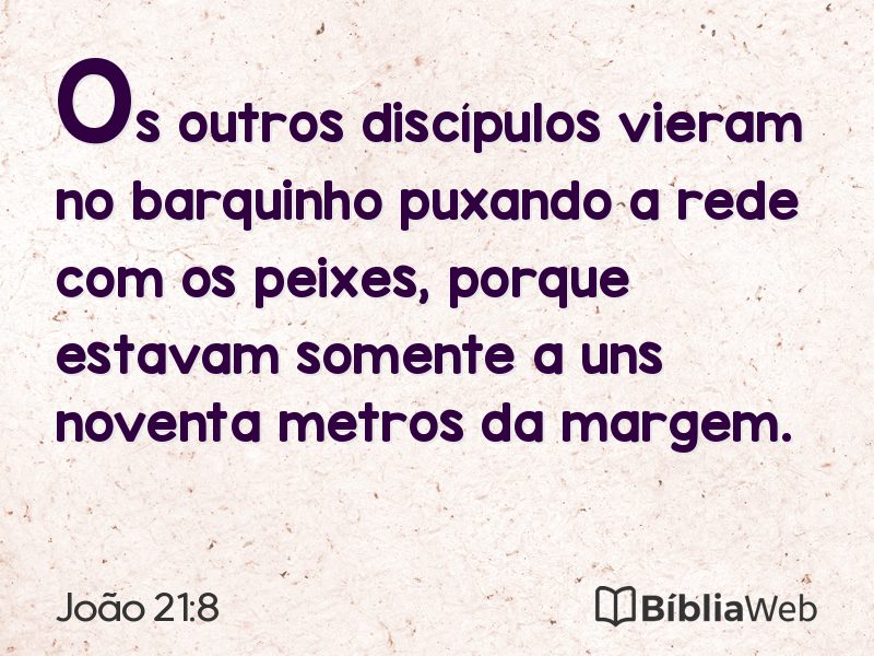 João 21:8 em imagem para compartilhar
