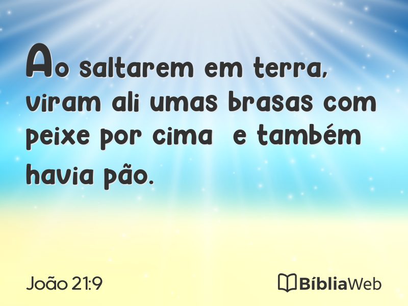 João 21:9 em imagem para compartilhar