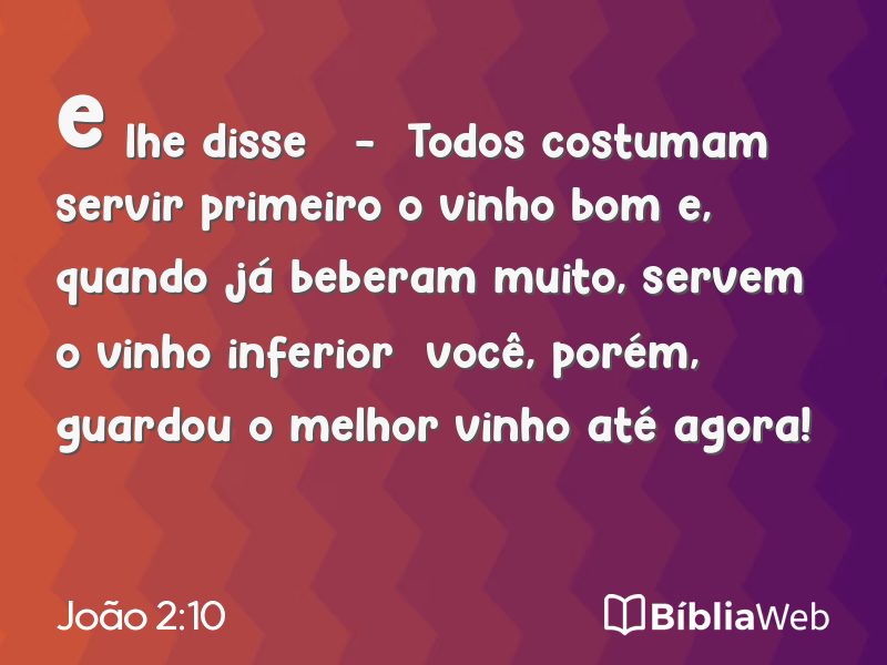João 2:10 em imagem para compartilhar