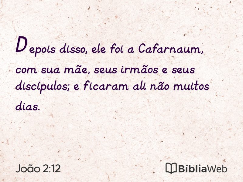 João 2:12 em imagem para compartilhar