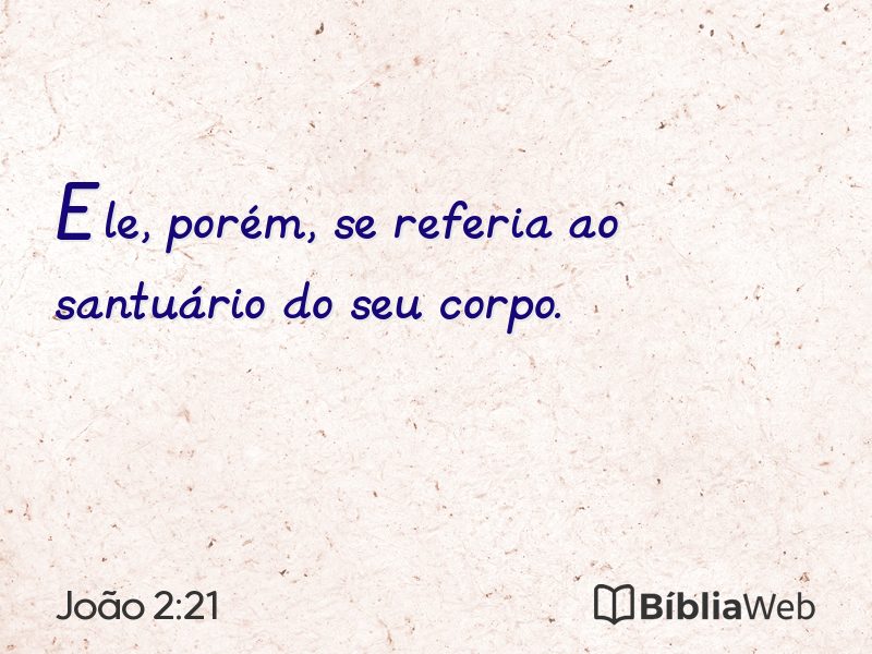 João 2:21 em imagem para compartilhar