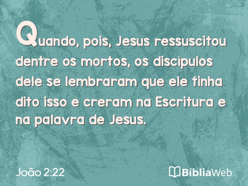 João 2:22 em imagem para compartilhar