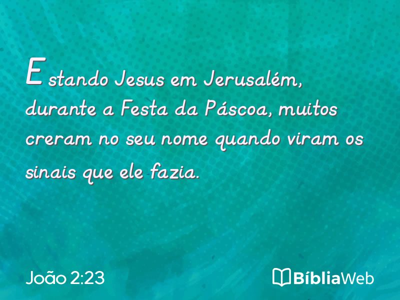 João 2:23 em imagem para compartilhar
