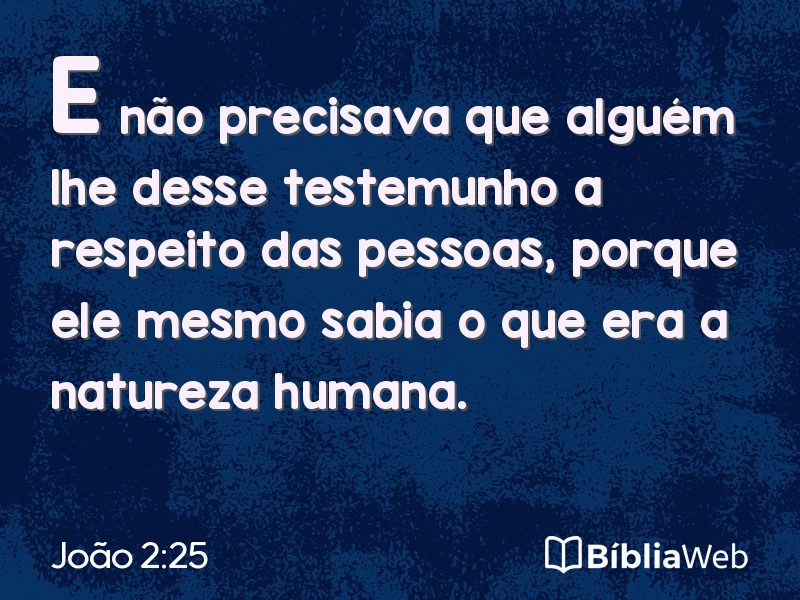 João 2:25 em imagem para compartilhar