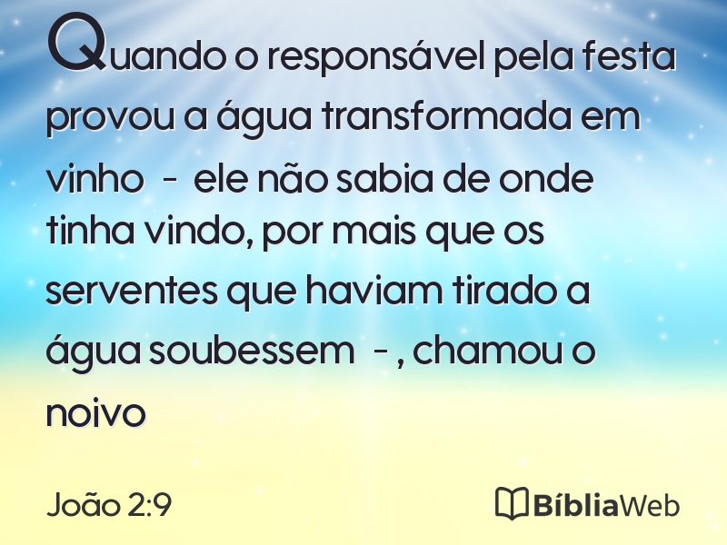 João 2:9 em imagem para compartilhar