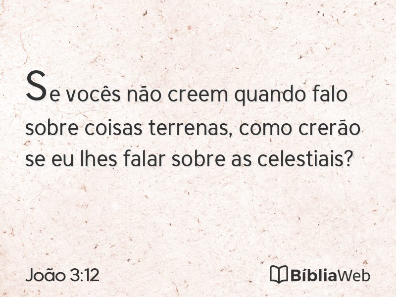 João 3:12 em imagem para compartilhar