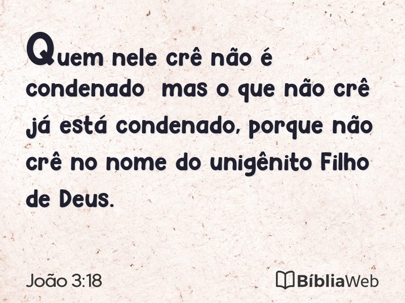 João 3:18 em imagem para compartilhar