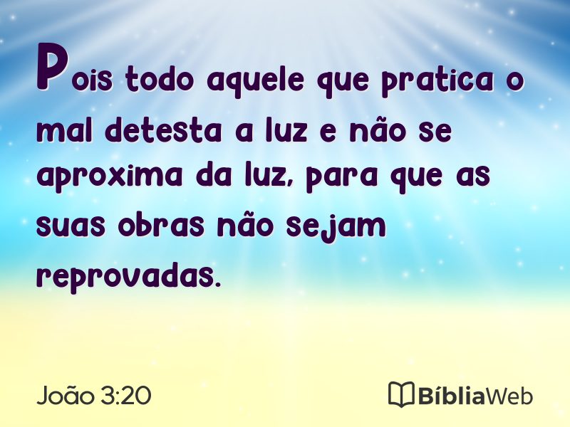 João 3:20 em imagem para compartilhar