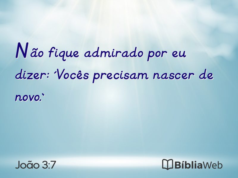 João 3:7 em imagem para compartilhar