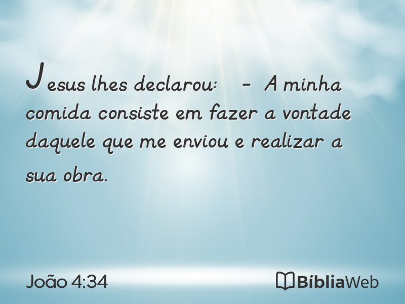 João 4:34 em imagem para compartilhar