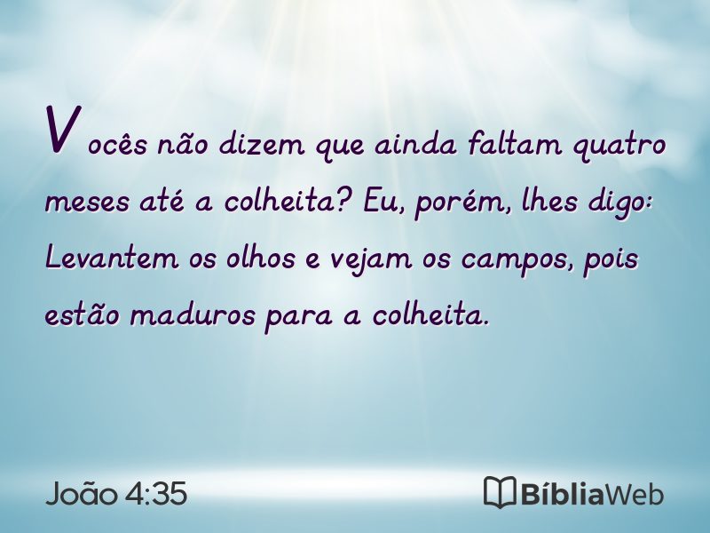 João 4:35 em imagem para compartilhar