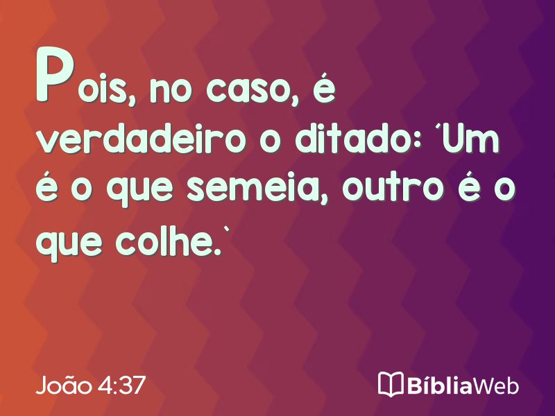 João 4:37 em imagem para compartilhar