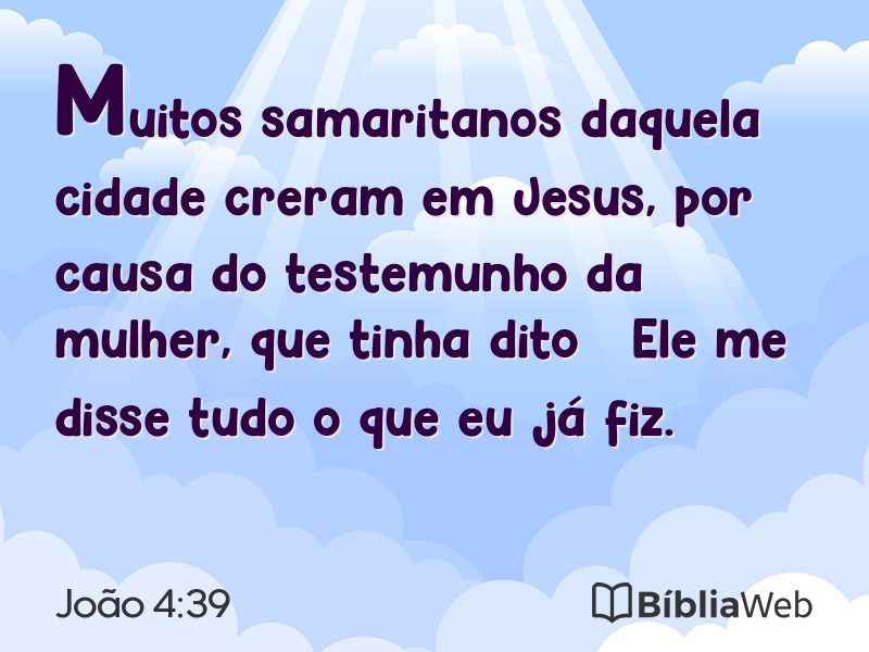 João 4:39 em imagem para compartilhar