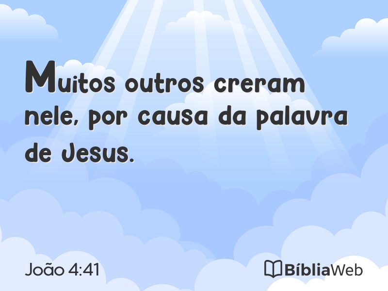 João 4:41 em imagem para compartilhar