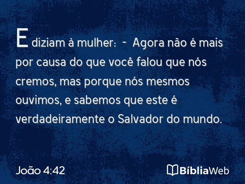 João 4:42 em imagem para compartilhar