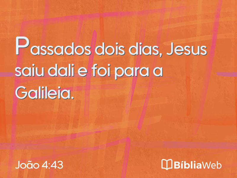 João 4:43 em imagem para compartilhar