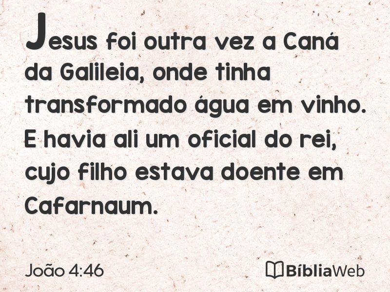 João 4:46 em imagem para compartilhar