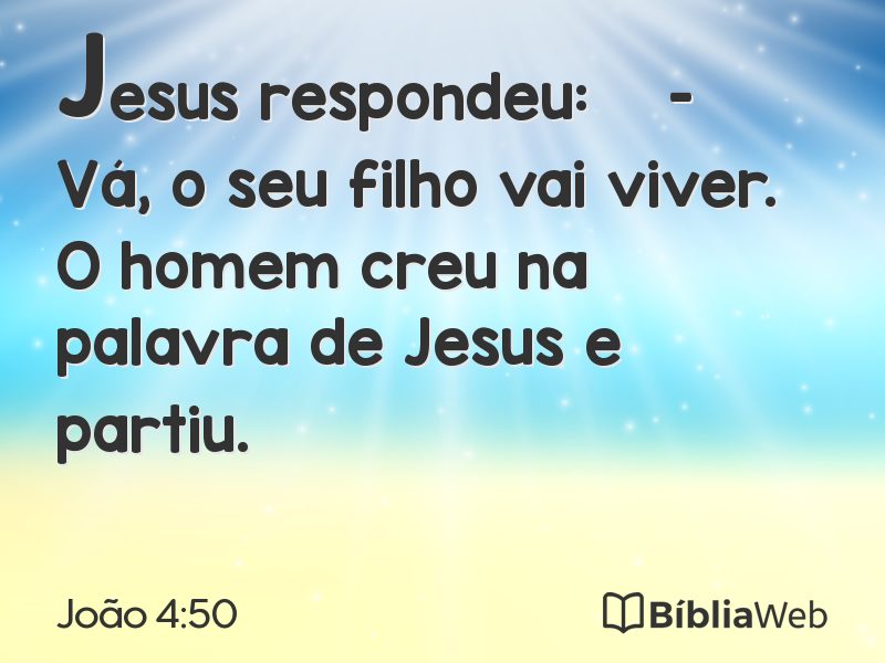 João 4:50 em imagem para compartilhar