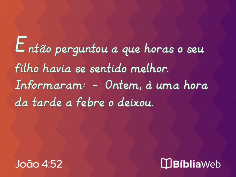 João 4:52 em imagem para compartilhar