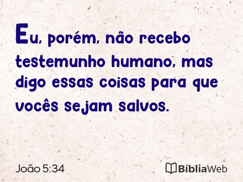 João 5:34 em imagem para compartilhar