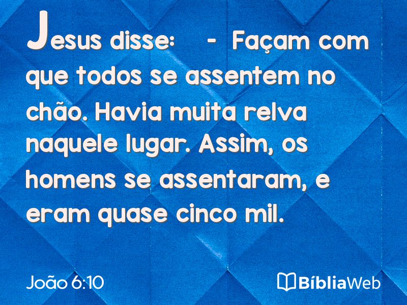 João 6:10 em imagem para compartilhar