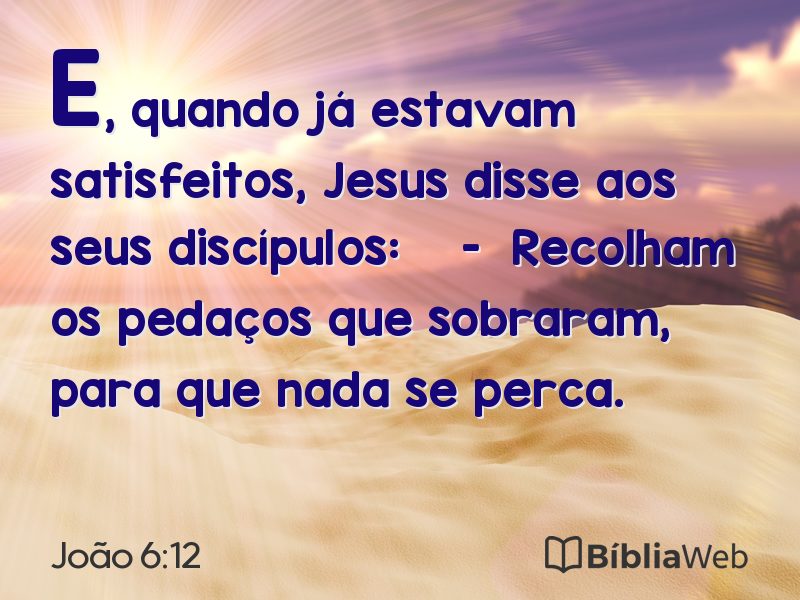 João 6:12 em imagem para compartilhar