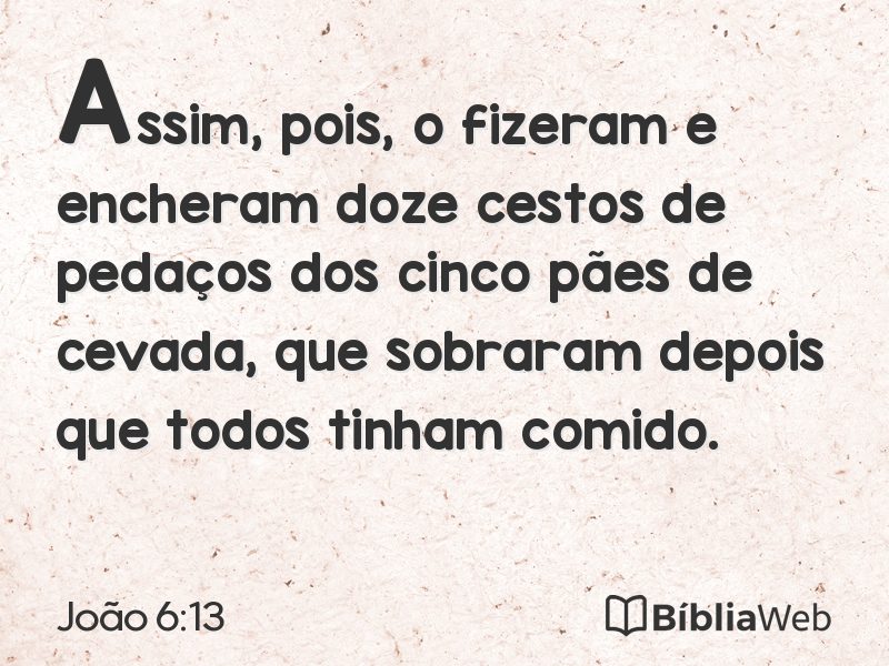 João 6:13 em imagem para compartilhar