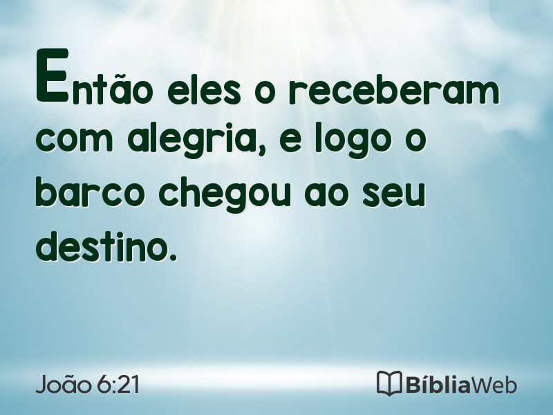 João 6:21 em imagem para compartilhar