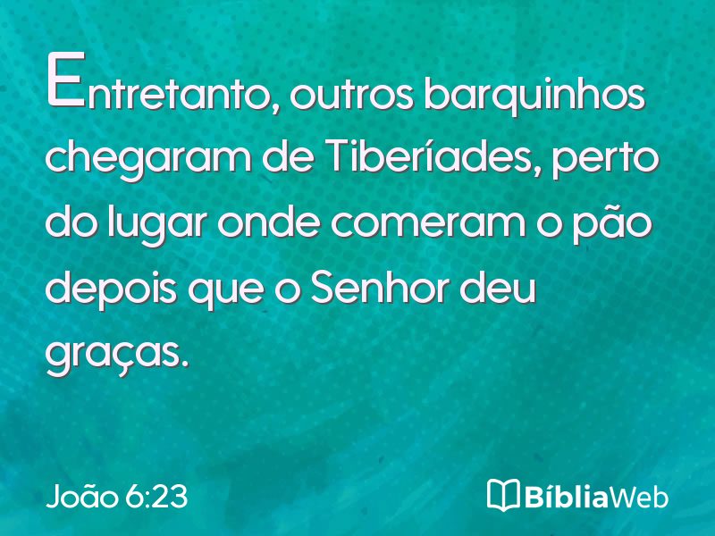 João 6:23 em imagem para compartilhar