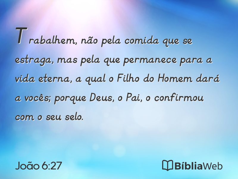 João 6:27 em imagem para compartilhar