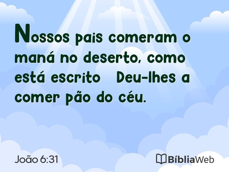 João 6:31 em imagem para compartilhar