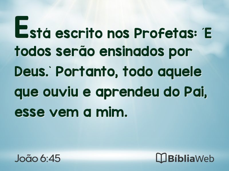 João 6:45 em imagem para compartilhar