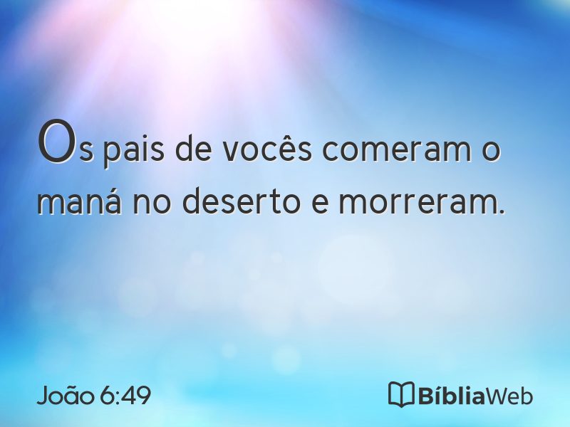 João 6:49 em imagem para compartilhar