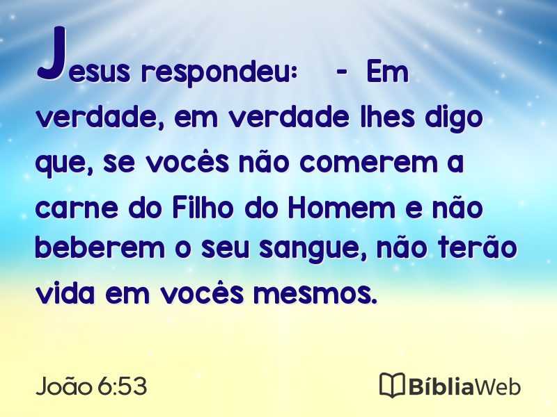 João 6:53 em imagem para compartilhar
