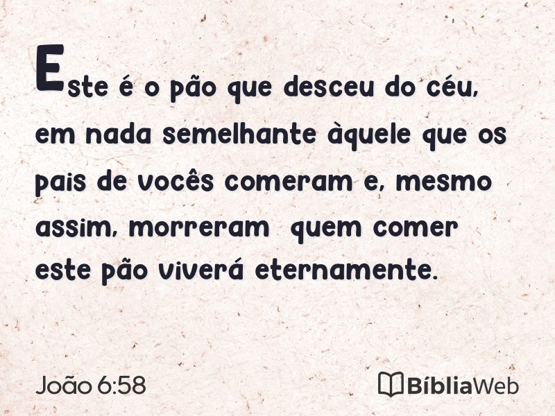 João 6:58 em imagem para compartilhar