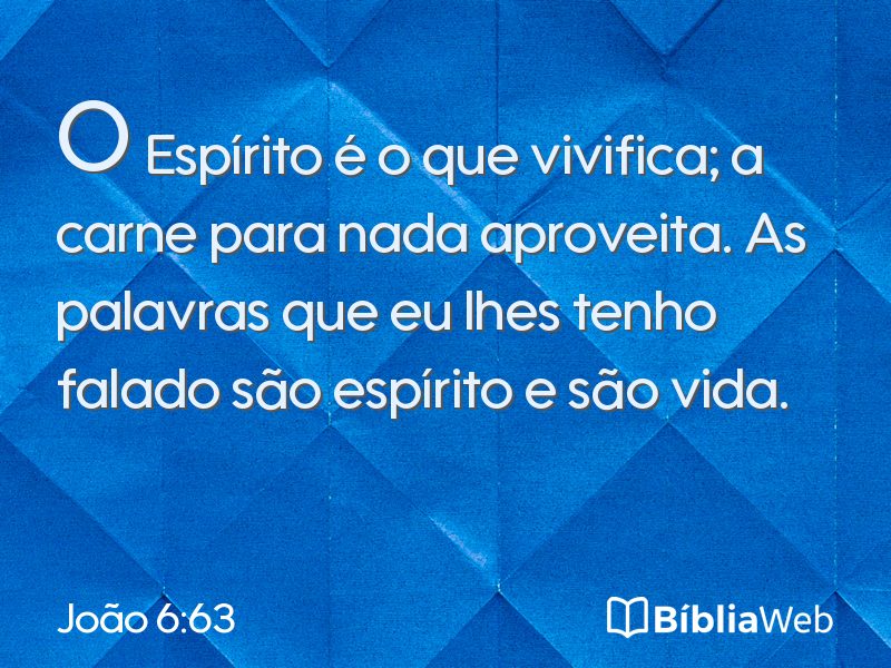 João 6:63 em imagem para compartilhar