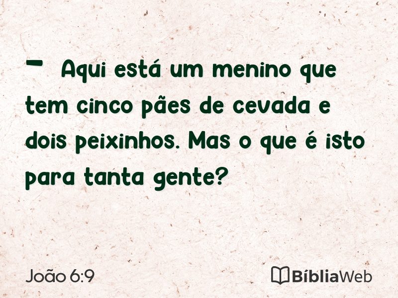 João 6:9 em imagem para compartilhar