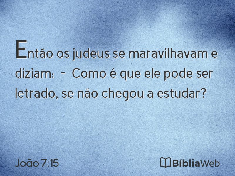 João 7:15 em imagem para compartilhar