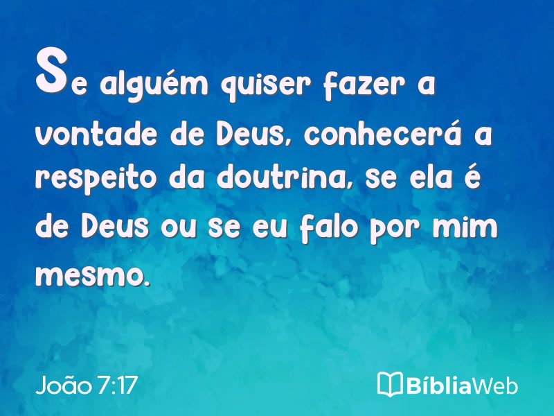 João 7:17 em imagem para compartilhar
