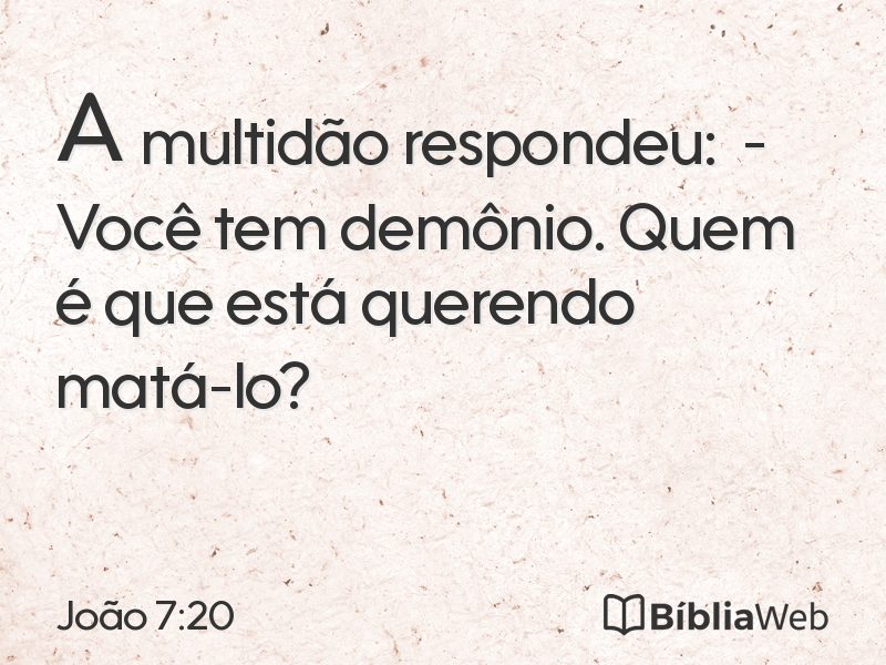João 7:20 em imagem para compartilhar