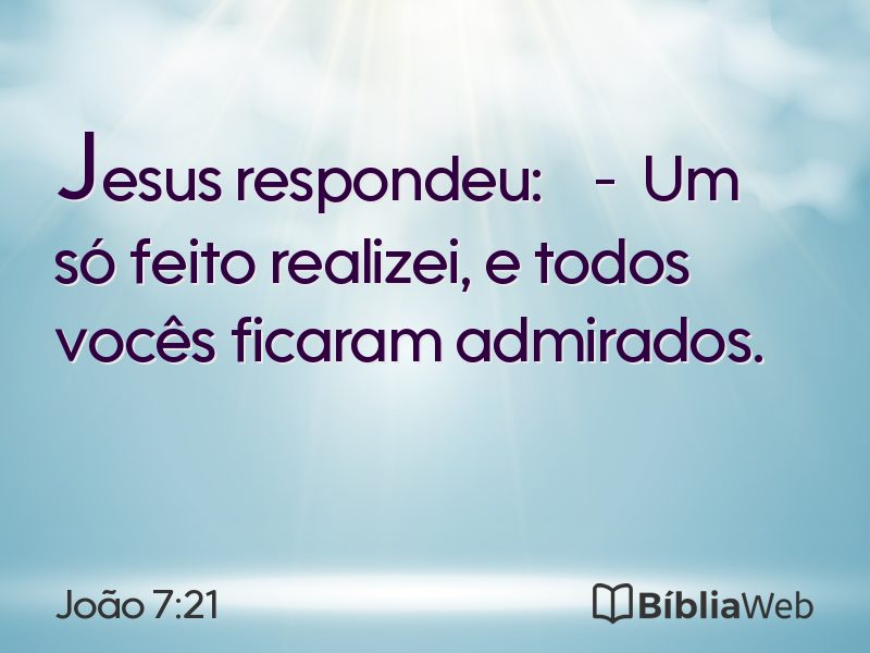 João 7:21 em imagem para compartilhar