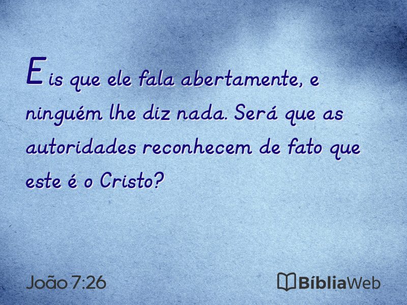 João 7:26 em imagem para compartilhar