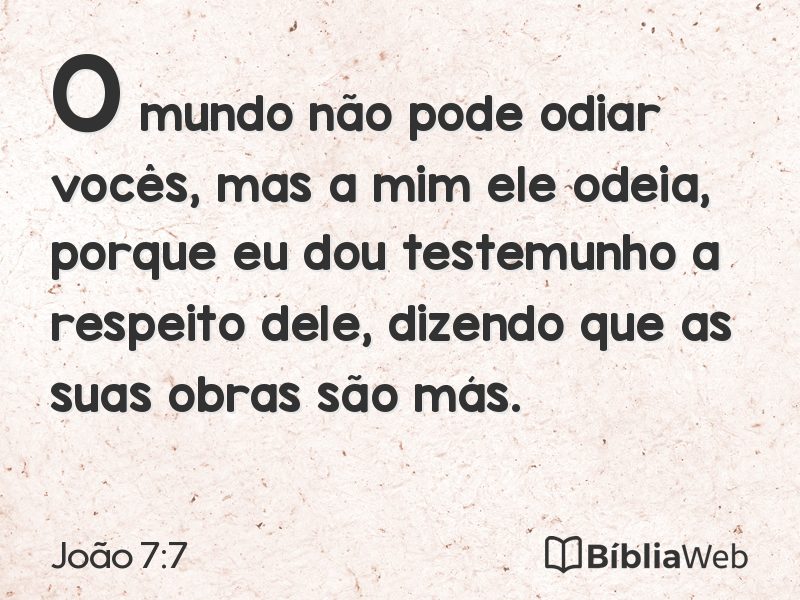 João 7:7 em imagem para compartilhar