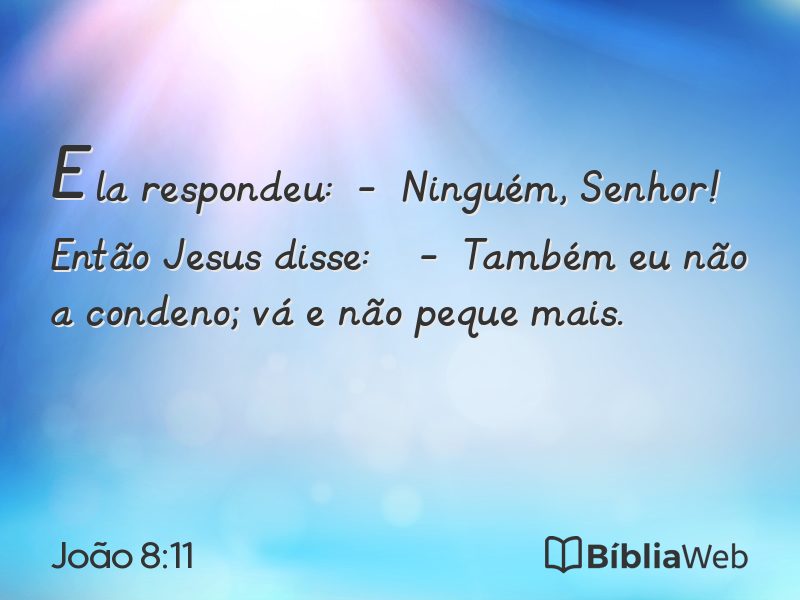 João 8:11 em imagem para compartilhar