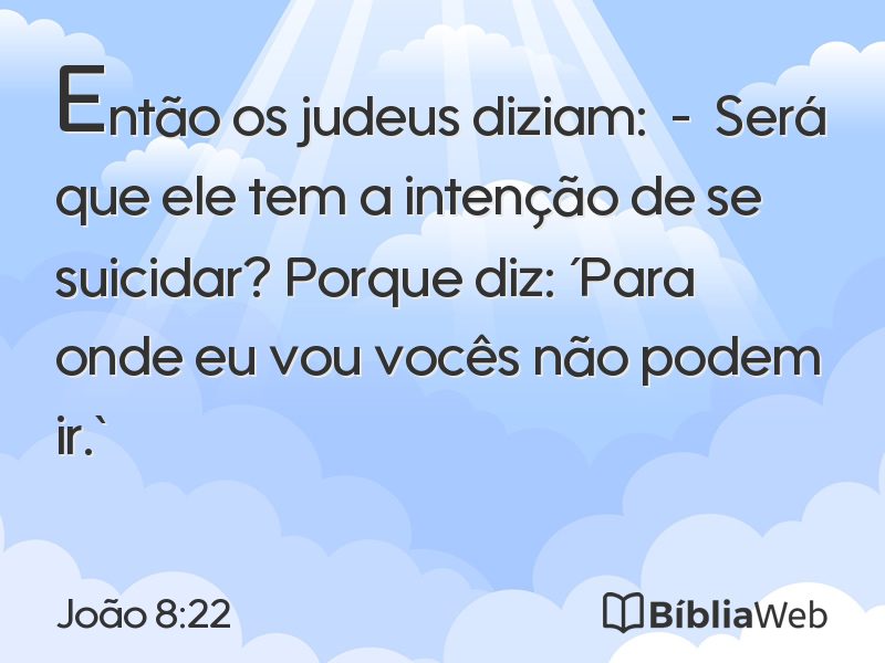 João 8:22 em imagem para compartilhar