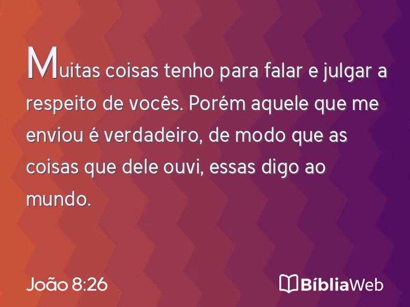 João 8:26 em imagem para compartilhar